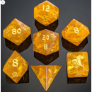 Dragons Hoard Gemstone Dice Set Frosted Amber (7)