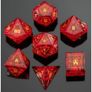 Dragons Hoard Gemstone Dice Set Blast Ruby Red in Fire...