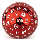 Titans Fist Red Metal D100 Dice