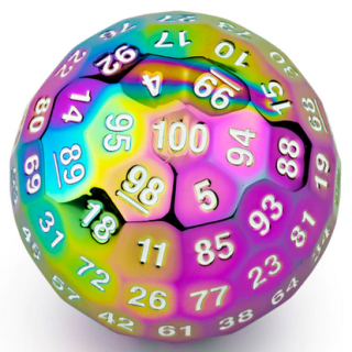 Titans Fist Rainbow Metal D100 Dice