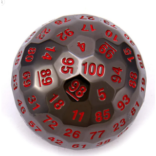Titans Fist Black w/ Blood Metal D100 Dice