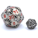 Classic Atomic Dice Giant Hollow Ancient Silver 55mm D20