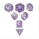 Silver with Purple Enamel Solid Metal Dragon Polyhedral...