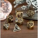 Ancient Bronze Hollow Dragon cage Dice Set for RPG games (7)
