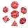 Dragons Blood Red Hollow Dragon cage Metal Dice Set (7)
