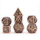 Brushed Copper Solid Metal Dragon Polyhedral Dice Set