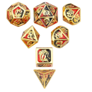 Blood black mixed painting with gold frame solid dragon dice