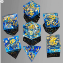Captured Magic Hand Sanded Sharp Edge Resin blue w/gold...