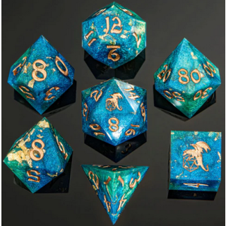 Captured Magic Handmade Sharp Edge Resin Dice Sea Dragon (7)