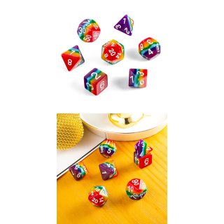 Resin Dice Set (7) Rainbow