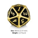 Metal D20 Spindown Counter Black & Gold