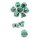 Metal & Enamel Dice Set (7) Cyan & Silver