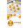 Metal & Enamel Dice Set (7) Yellow & Gold
