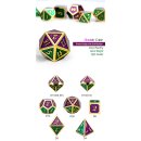 Metal & Enamel Dice Set (7) Iris