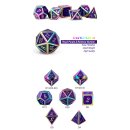 Metal & Enamel Dice Set (7) Royal Purple Iridescence