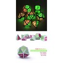 Metal & Enamel Dice Set (7) Watermelon Glow