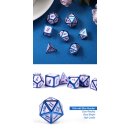 Metal & Enamel Dice Set (7) Pink & Blue