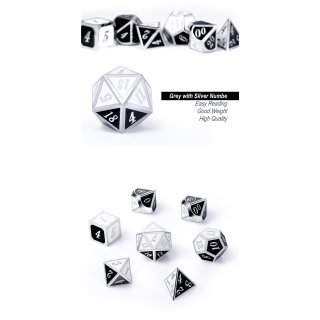 Metal & Enamel Dice Set (7) Panda
