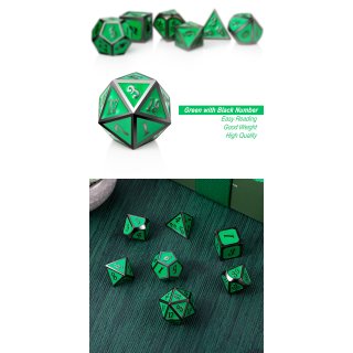Metal & Enamel Dice Set (7) Apple & Gunmetal