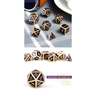 Metal & Enamel Dice Set (7) Aurora