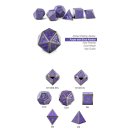 Metal & Enamel Dice Set (7) Grape & Gunmetal