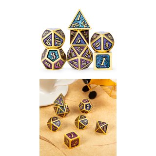 Metal & Enamel Dice Set (7) Carnival