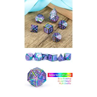 Metal & Enamel Dice Set (7) Lavender Iridescence