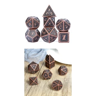 Metal & Enamel Dice Set (7) New World