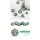 Metal & Enamel Dice Set (7) Green Camouflage