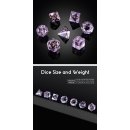 Glass Dice Set (7) Amethyst Zircon