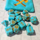 Dice Set Bludgeoning Damage Acrylic Teal/Copper (14)