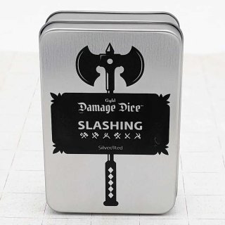 Dice Set Slashing Damage Metal Chrome/Red (7)