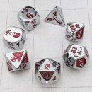 Dice Set Slashing Damage Metal Chrome/Red (7)