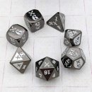 Dice Set Piercing Damage Metal Black/Silver (7)