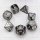 Dice Set Piercing Damage Metal Black/Silver (7)