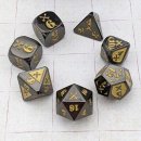 Dice Set Piercing Damage Metal Black/Gold (7)