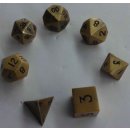 Metallic Dice Antique Gold Color Solid Metal Polyhedral  (7)