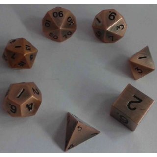 Metallic Dice Antique Copper Color Solid Metal Polyhedral  (7)
