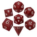 Metallic Dice Red Painted Metal Polyhedral Dice Set 16mm (7)
