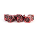 Digital Enamel Metal Dice Set 16mm Red with Black Enamel (7)
