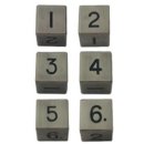 Metallic Dice 6Count 16mm d6 Antique SilverMetal Dice Set