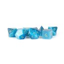 16mm Stone Poly Dice Set Engraved Cats Eye Aquamarine (7)