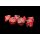 16mm Acrylic Dice Set Red/Black with Gold Numbers (7)