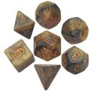 Resin Dice 16mm Black Yellow with Gold Numbers Combo...