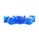 16mm Acrylic Poly Set Stardust Blue w/ Purple Numbers (7)