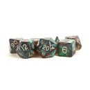 16mm Acrylic Poly Set Stardust Gray w/ Silver Numbers (7)