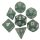 Resin Dice 16mm Ethereal Green with White Numbers Dice Set (7)