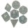 Resin Dice 16mm Ethereal Light Blue with White Numbers Dice Set (7)