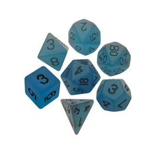 Resin Dice 16mm Blue Glow in the Dark Dice Set (7)
