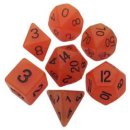 Resin Dice 16mm Orange Glow in the Dark Dice Set (7)